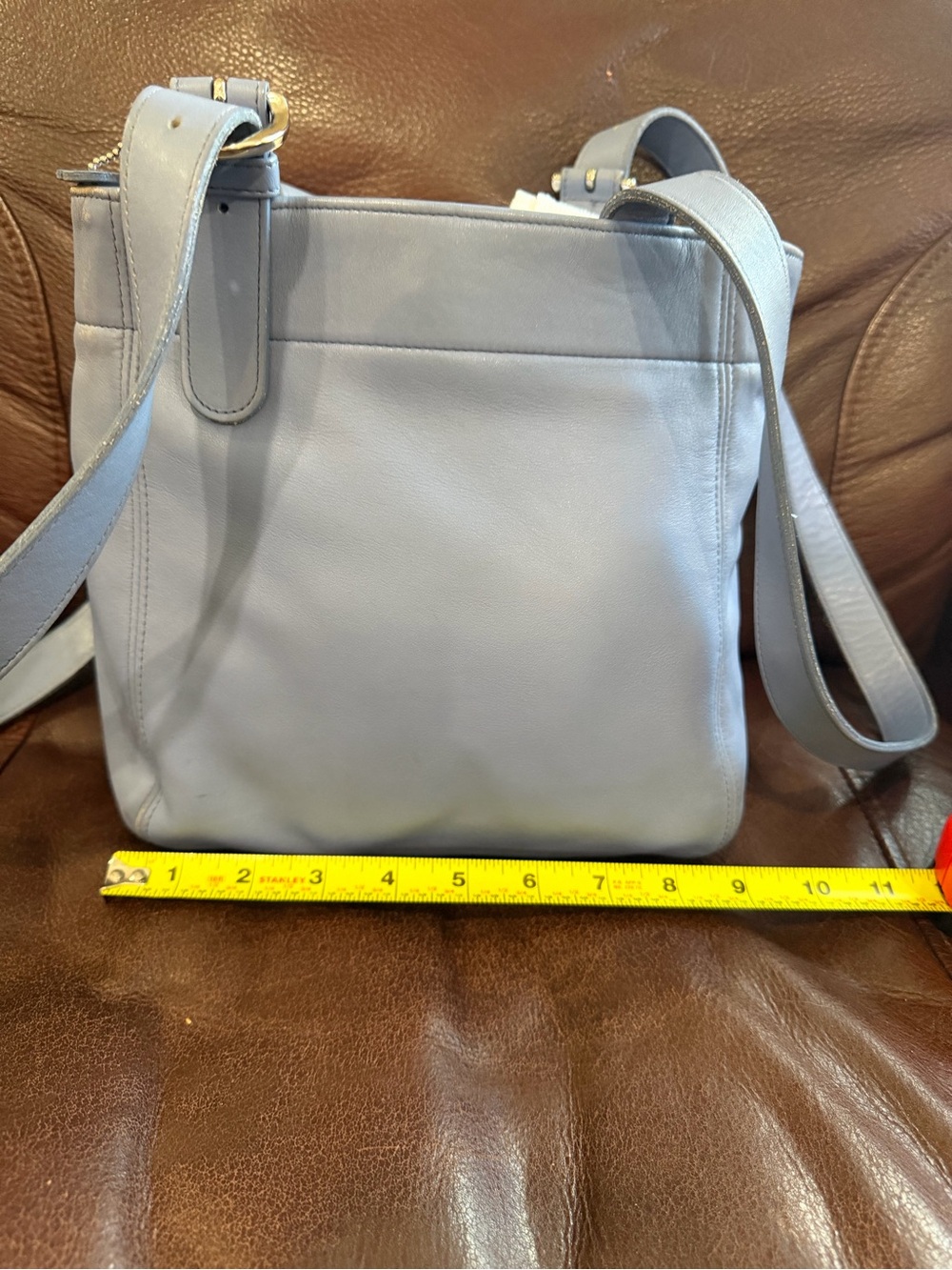 Coach Light Blue Leather Shoulder Bag- Authenticated rare blue color - Picture 8 of 10